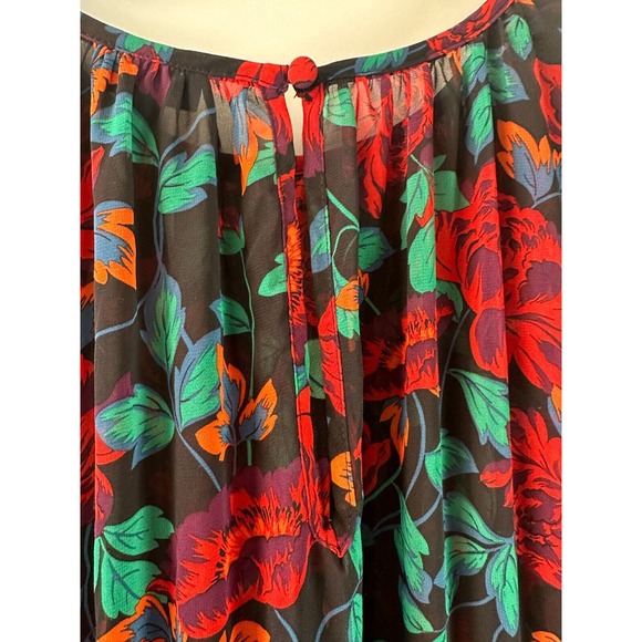 *Read* Torrid SHEER Maxi Peasant Dress Chiffon Floral *Minus Belt Plus Size 2 2X - Picture 7 of 14